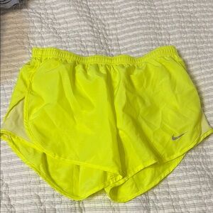 Nike Women's Neon Yellow Running Shorts